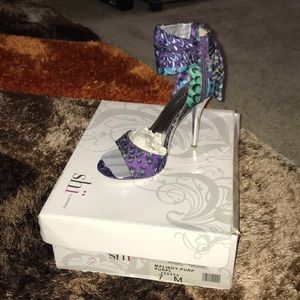 Purple And Turquoise Stilettos
